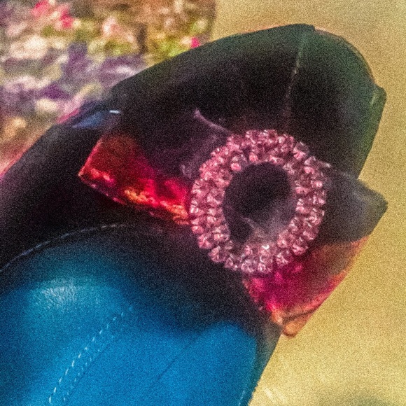 Vintage Via Spiga Velvet Floral wedges - Picture 5 of 8